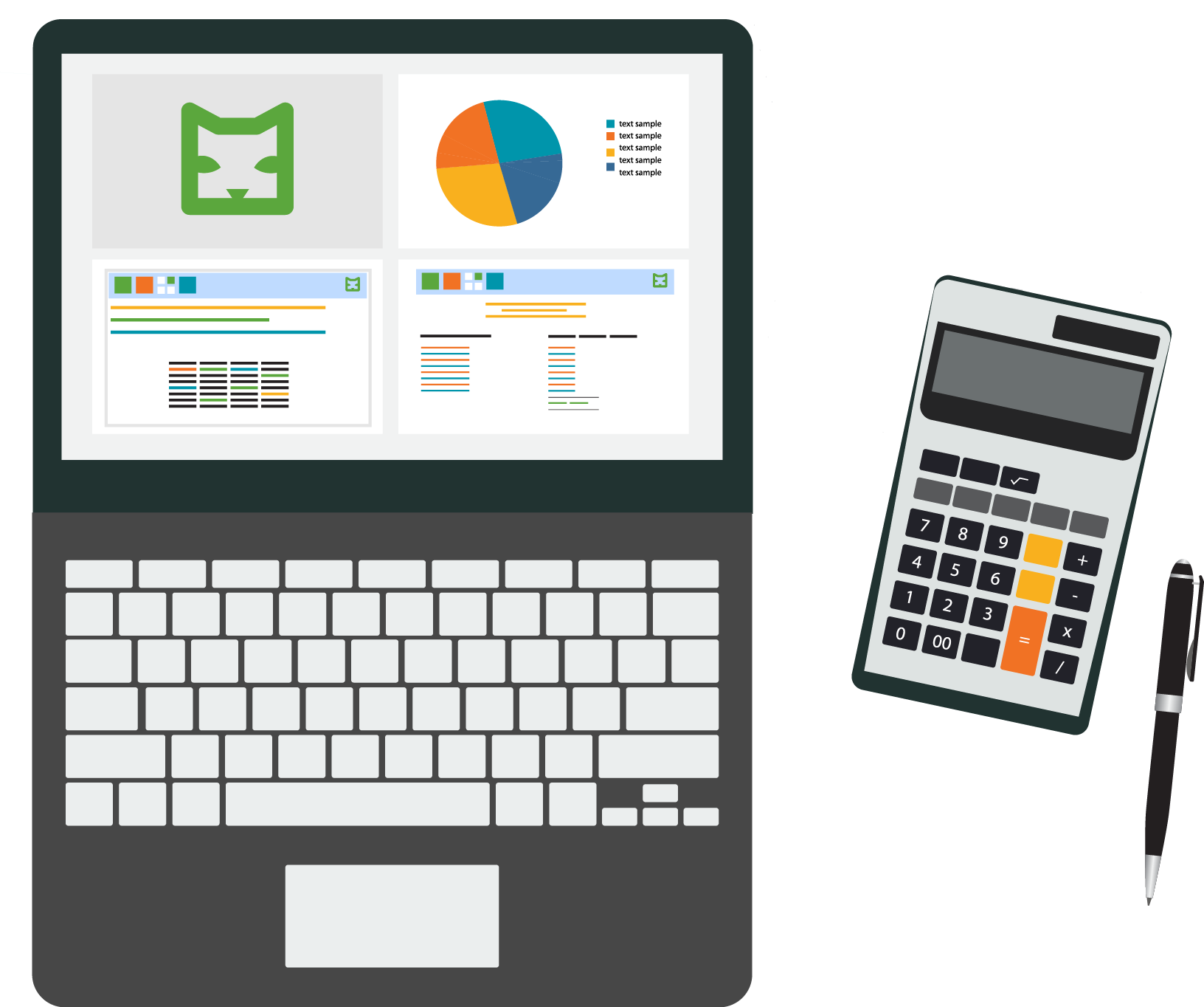 Computer illustration with ICAT for government contract accounting